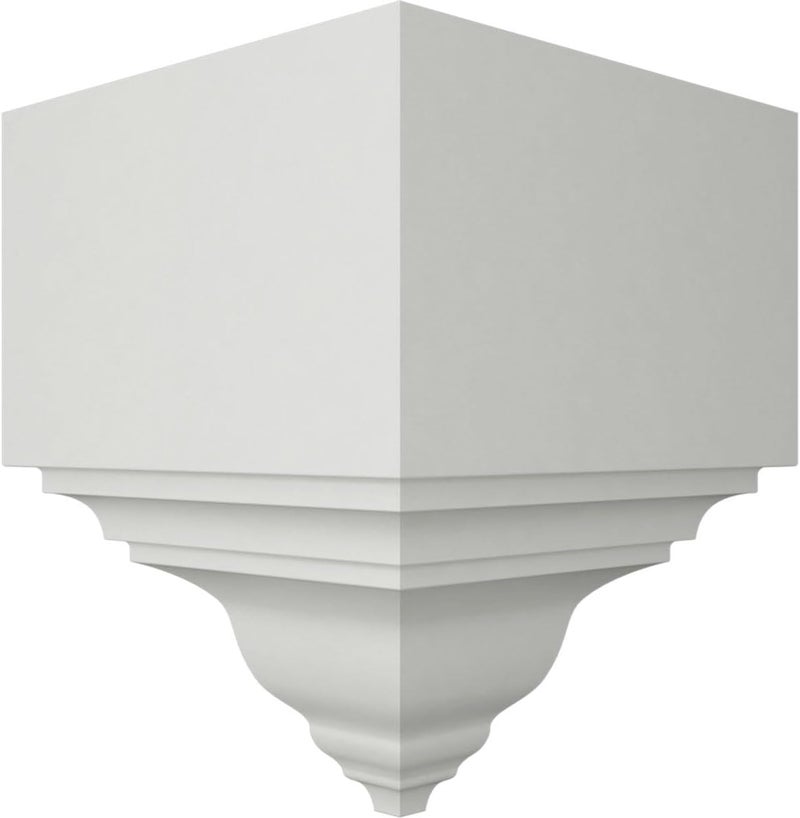 Ekena Millwork MOC03X03BI Outside Corner for Moulding Profiles Less than 3 1/8"P and 3 7/8"H, 3 1/8"P x 3 1/8"W x 7 3/4"H, Primed - Image 2